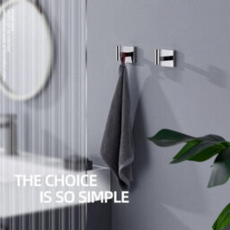 2 Pack Chrome, Plated Stainless Steel Wall Hooks For Bathroom And Kitchen - thumbnail 4