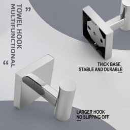 2 Pack Chrome, Plated Stainless Steel Wall Hooks For Bathroom And Kitchen - thumbnail 2