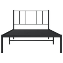 Berkfield Metal Bed Frame With Headboard Black 90X190 Cm 3Ft Single - thumbnail 6