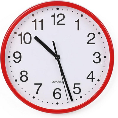 Divchi Wall Clock Silent & Non-Ticking Modern Battery Operated Digital Quiet Sweep Office Home School Kitchen Decor Clocks Red - image 1