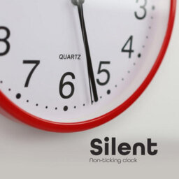 Divchi Wall Clock Silent & Non-Ticking Modern Battery Operated Digital Quiet Sweep Office Home School Kitchen Decor Clocks Red - thumbnail 3