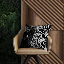Warren Reed Designer Black Grey Abstract Outdoor Cushion 45Cm X 45Cm - thumbnail 2