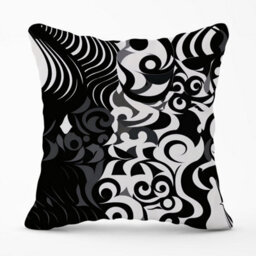 Warren Reed Designer Black Grey Abstract Outdoor Cushion 45Cm X 45Cm - thumbnail 1