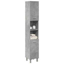Walplus Bathroom Cabinet Concrete Grey 30X30X179 Cm Engineered Wood