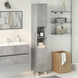 Walplus Bathroom Cabinet Concrete Grey 30X30X179 Cm Engineered Wood - thumbnail 3