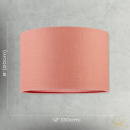Happy Homewares Chic Designer Peach Palazzo Textured Linen Fabric Circular Lamp Shade - thumbnail 7