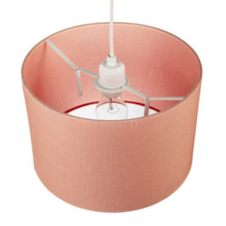 Happy Homewares Chic Designer Peach Palazzo Textured Linen Fabric Circular Lamp Shade - thumbnail 3