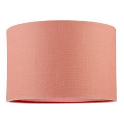 Happy Homewares Chic Designer Peach Palazzo Textured Linen Fabric Circular Lamp Shade - thumbnail 1