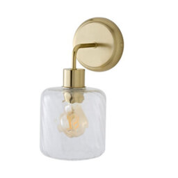 Valuelights Emery Clear Swirl Glass Shade Brushed Gold Wall Light With Bulb - thumbnail 7