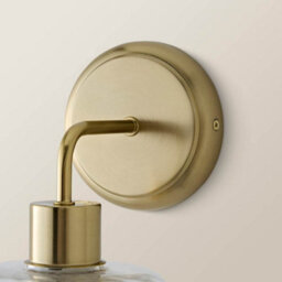 Valuelights Emery Clear Swirl Glass Shade Brushed Gold Wall Light With Bulb - thumbnail 5