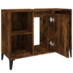 Berkfield Sink Cabinet Smoked Oak 80X33X60 Cm Engineered Wood - thumbnail 7