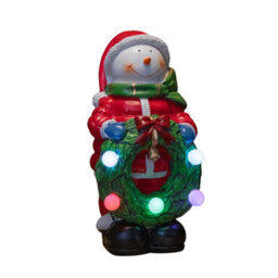 Samuel Alexander 25Cm Light Up Frosty Snowman Christmas Hand Painted Decoration With Leds - thumbnail 8