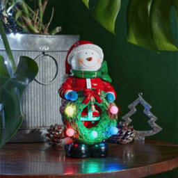 Samuel Alexander 25Cm Light Up Frosty Snowman Christmas Hand Painted Decoration With Leds - thumbnail 1