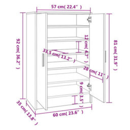 Vidaxl Shoe Cabinet Grey Sonoma 60X35X92 Cm Engineered Wood - thumbnail 3