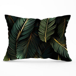 Warren Reed Designer Green And Gold Leaves Cushions 33Cm X 48Cm - thumbnail 1