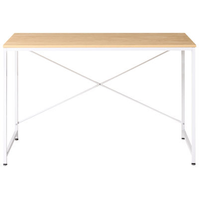 Wyld And Coco Modern Industrial Desk, White And Brown Mdf Tabletop With Powder-Coated Iron Legs, W120 X D60 X H75Cm - image 1