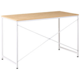 Wyld And Coco Modern Industrial Desk, White And Brown Mdf Tabletop With Powder-Coated Iron Legs, W120 X D60 X H75Cm - thumbnail 5
