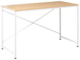 Wyld And Coco Modern Industrial Desk, White And Brown Mdf Tabletop With Powder-Coated Iron Legs, W120 X D60 X H75Cm - thumbnail 3