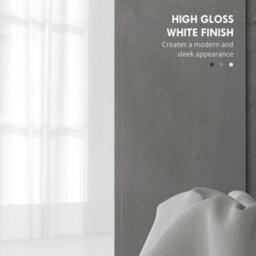 Homcom Bathroom Under Sink Cabinet With Adjustable Shelf High Gloss White - thumbnail 6