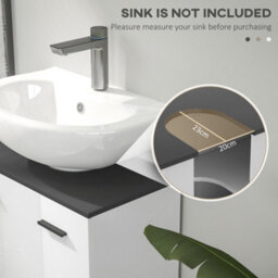 Homcom Bathroom Under Sink Cabinet With Adjustable Shelf High Gloss White - thumbnail 4