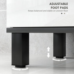 Homcom Bathroom Under Sink Cabinet With Adjustable Shelf High Gloss White - thumbnail 8