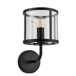 Luminosa Lighting Luminosa Hopton Glass Shade Wall Lamp Matt Black - thumbnail 6