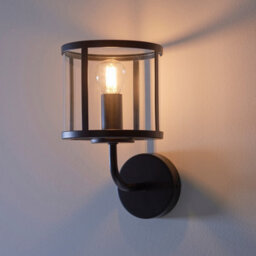 Luminosa Lighting Luminosa Hopton Glass Shade Wall Lamp Matt Black - thumbnail 2