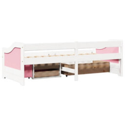 Walplus Day Bed With 3 Drawers Without Mattress Irun White&pink 90X200 Cm - thumbnail 8