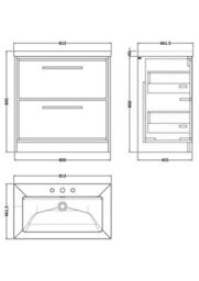Balterley Longnor Modern Bathroom 2 Soft Close Drawer Floor Standing Vanity Unit Fireclay Basin, Fern Green, 800mm - thumbnail 2