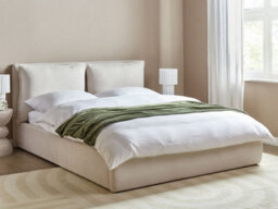 Beliani Ottoman Bed Fabric Bajonna 160 X 200 Cm (Eu King Size) Light Beige - thumbnail 2