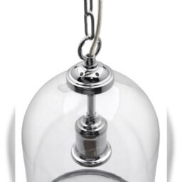 Long Life Lamps Company Chrome Vintage Ceiling Pendant Light Glass Lamp Shade Bell Chain Lantern H3070 - thumbnail 6
