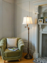 Versatile Multi-Directional Floor Lamp With Desert Linen Fabric And Led Bulb - thumbnail 2