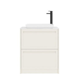 Royal Bathrooms Royal Bathroom Elmore 700mm Classic White Freestanding Countertop Bathroom Vanity Unit 2 Drawer With Qubix Basin - thumbnail 7