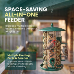 """green Haven 3-In-1 Bird Feeder And Fat Ball Feeder, Hanging Design  """ - thumbnail 4