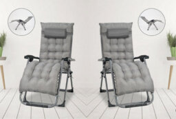 Smart Living Zero Gravity Reclining Chair With Cushion & Pillow - Grey