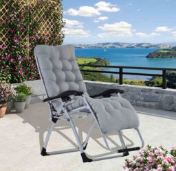 Smart Living Zero Gravity Reclining Chair With Cushion & Pillow - Grey - thumbnail 7