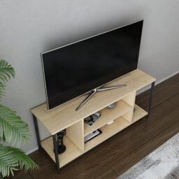 Decorotika Rinaldo Tv Stand Tv Unit For Tv's Up To 63 Inch Black And Oak - thumbnail 3