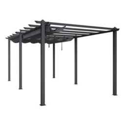 Thehotsale 6 X 3M Aluminium Pergola Gazebo With Retractable Canopy Sun Shade Shelter For Backyard - thumbnail 6