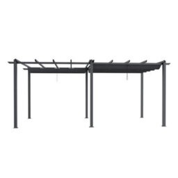 Thehotsale 6 X 3M Aluminium Pergola Gazebo With Retractable Canopy Sun Shade Shelter For Backyard - thumbnail 3