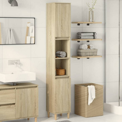 Vidaxl Bathroom Cabinet Sonoma Oak 30X30X190 Cm Engineered Wood - image 1