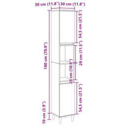 Vidaxl Bathroom Cabinet Sonoma Oak 30X30X190 Cm Engineered Wood - thumbnail 3