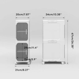 Slim Bathroom Cabinet Freestanding Plastic Toilet Storage Door - thumbnail 2