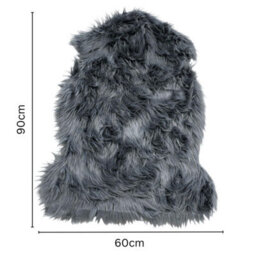 Homespace Direct Ltd Homespace Direct Luxury Faux Rabbit Fur Rug With Suede Backing Area Rug Plush Soft Accent Rug Dark Grey 60X90Cm - thumbnail 5