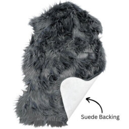 Homespace Direct Ltd Homespace Direct Luxury Faux Rabbit Fur Rug With Suede Backing Area Rug Plush Soft Accent Rug Dark Grey 60X90Cm - thumbnail 6