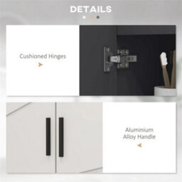 Bathroom Vanity Unit, Under Sink Cabinet With Shelf, Light Grey - thumbnail 3
