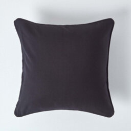 Homescapes Cotton Plain Black Cushion Cover, 60 X 60 Cm - thumbnail 1