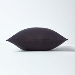 Homescapes Cotton Plain Black Cushion Cover, 60 X 60 Cm - thumbnail 2