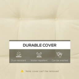 Outsunny 42 X 42Cm Replacement Garden Seat Cushion Pad With Ties, Cream - thumbnail 5