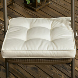 Outsunny 42 X 42Cm Replacement Garden Seat Cushion Pad With Ties, Cream - thumbnail 7
