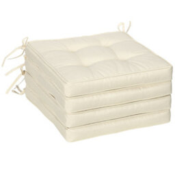 Outsunny 42 X 42Cm Replacement Garden Seat Cushion Pad With Ties, Cream - thumbnail 2